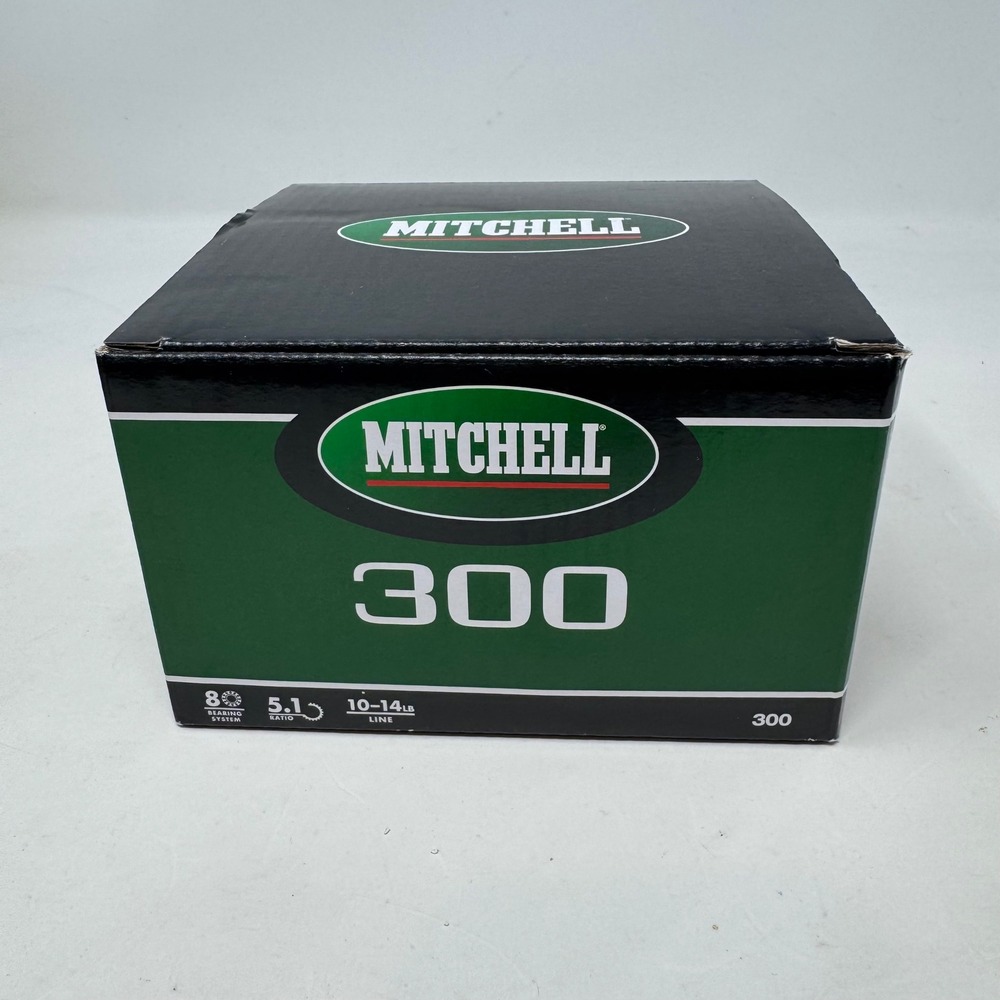 Mitchell 300 Spinning Fishing Reel 8 Bearings 5.1:1 Gear‎ Ratio Black Silver